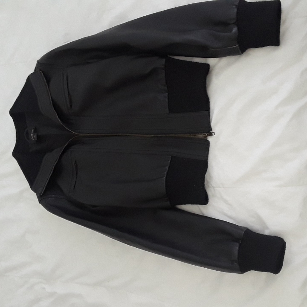 Black leather jacket